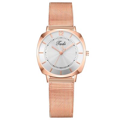 China New Classic Metal Mesh Belt Student Square Fashion Simple Hot Digital Ultra Thin Watch Quartz Steel Watch for sale