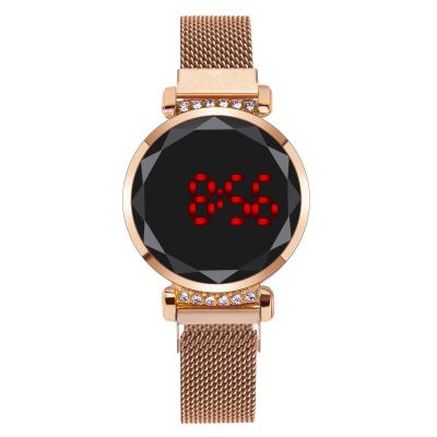 China Simple New Fashion Touch Screen Color LED Digital Record With Diamond Milan Quartz Electronic Watch for sale