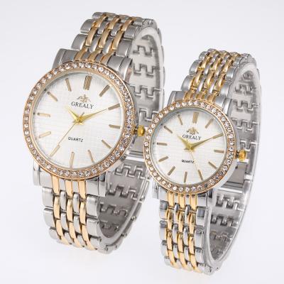 China Simple New China Factory Signature Diamond Quartz Watch Fashion Luxury Custom Watch Diamond Bling Couple Watch for sale