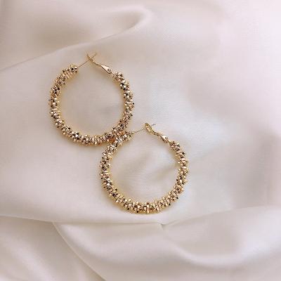 China China Factory Direct Fashionable Wholesale Women Jewelry 925 Needle Silver Gold Plated Hoop Earrings For Party for sale