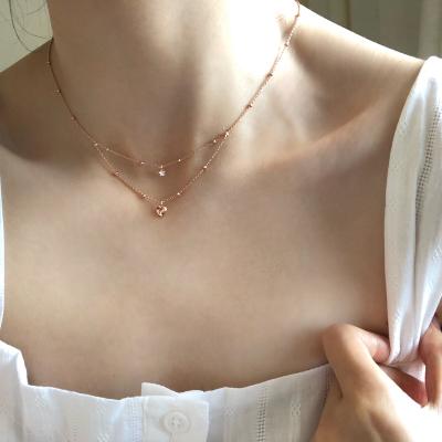 China Fashion Fashion Diamond Five-pointed Star Luminous Face Like Double Necklace 925 Sterling Silver For Women for sale