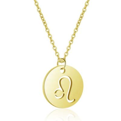 China 2021 New Beautiful Gold Plated Single Chain Zodiac Symbol Necklace Trendy Waterproof Trendy Layered Pendants for sale