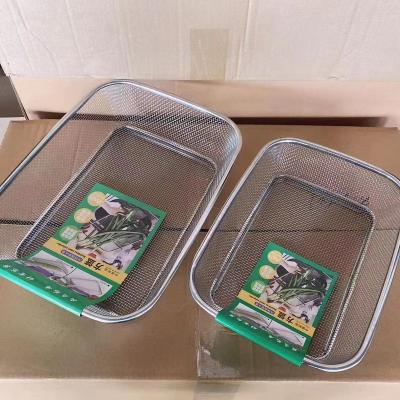 China Price Double Layer Fruit Vegetable Drying Storage Basket Viable Cheap Washing Drain Basket With Handle for sale