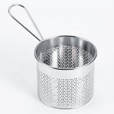 China Chips Fry Baskets Stainless Steel Viable Mini Fryer Basket Strainer for sale