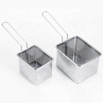 China Sustainable Wholesale Kitchen 304 Stainless Steel Deep Frying French Fries Serving Basket for sale