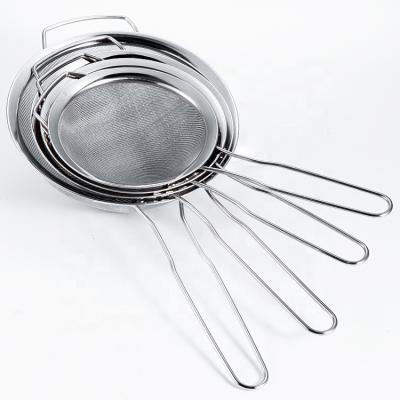 China Viable Factory Direct Sale Stainless Steel Mesh Strainer Colander Wire Mesh Fine Sieve With Handle for sale