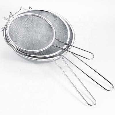 China Hot Selling Viable Stainless Steel Mesh Strainer Kitchen Strainer Food Fine Strainer for sale