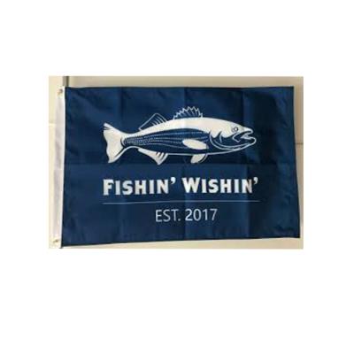 China FLIGHT Flagging Polyester Four Quilting Knitted Fabric Hanging Custom Sea Fish Boat Flag 12x18 for sale