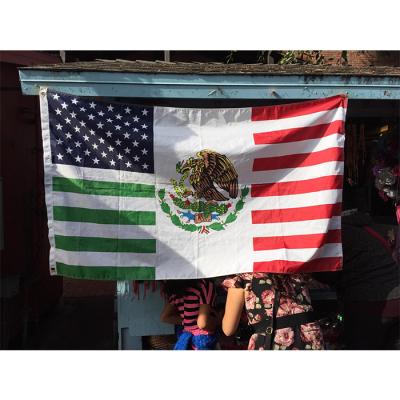 China Cheap Custom Friendship FLYING Custom Sports Club 3X5FT American and Mexican Flag for sale