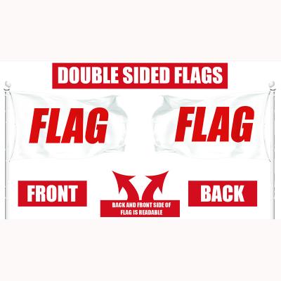 China 3X5 FLYING 4X6 Good Quality OR 5X8 100D Polyester 110GSM Double Sides Custom Flag for sale