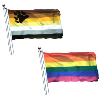 China Hanging Polyester Printing Large 90x150cm Cheap Gay Pride Flags Rainbow And Bears for sale