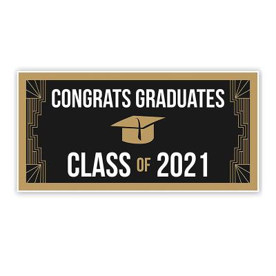 China Factory Sale 100D Polyester Custom Size 2021 Outdoor Free Hanging Graduation Banner for sale