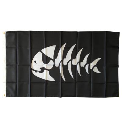 China Lightweight Hot Selling 3x5ft Large Digital Printing Pirate Fish Flag for sale