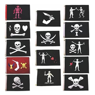 China 15 Style Outdoor Pirate Flag 3X5 FT 150X90CM Digital Pirate Printing Polyester Jolly Roger Flags for sale