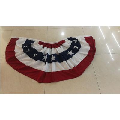 China Outdoor High Quality Custom Free Design Digital Printing 100D Polyester Pleated Fan Flag Bunting With Brass Grommet for sale