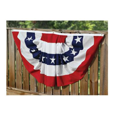 China Outdoor Low Price Wholesale 100D Polyester Large Custom Pleated Half Fan Flag for sale