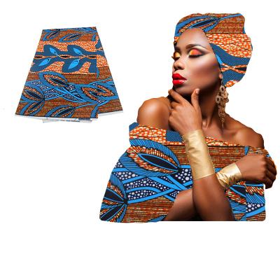 China Anti-Static Blue Leaf Pattern Fabric Is Used For Bag Making Fabrics African Prints Real Wax Cotton for sale