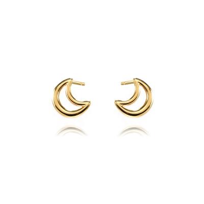 China FASHIONABLE hot sale women gold plated small jewelry gold earrings jewelry gold plated moon stud earrings for sale