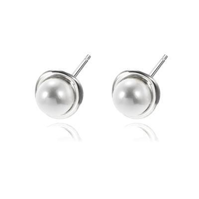 China 2021 Fashionable simple style best-selling trend women's gold plated charm plain pearl earrings for sale