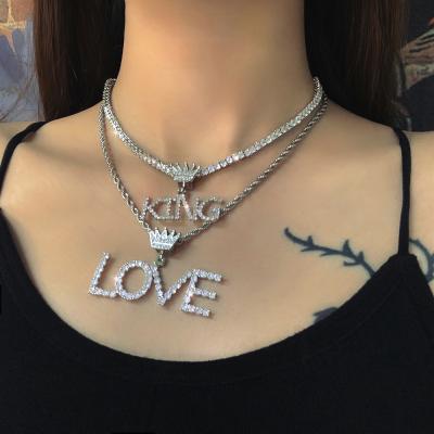 China BOHEMIA KING Wholesale Custom Jewelry Women's Twist Chain 18K Gold Plated Letter Pendant Necklace for sale