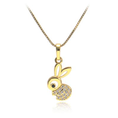 China FASHIONABLE Black Cute Rabbit Pendant 18K Gold Plated Zodiac Pendant for sale