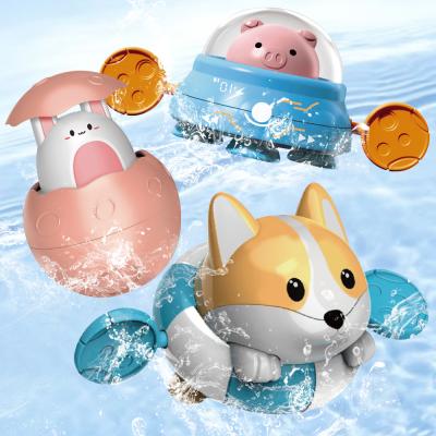 China Bath Toy Hot Selling Baby Bathroom Animal Toys Cute Winding Mechanism Swimming Animal For Kids for sale