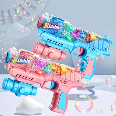 China Electronic Toy Kouyikou Led Light Bubbles Operated Bubble Gun For Kid Summer Outdoor Play Party for sale