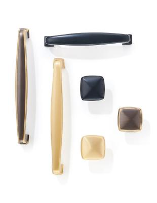 China Easy Installation Kehui Cabinet Pulls And Knobs Matte Black And Gold Brass Unusual Cabinet Pulls for sale