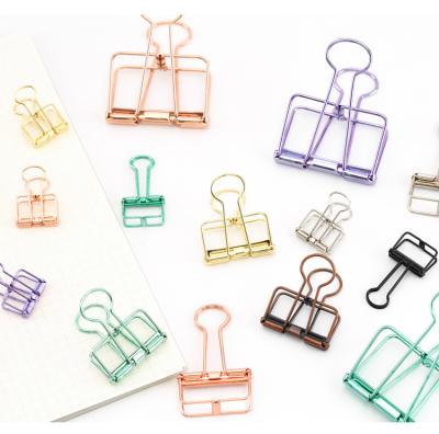 China Luxury High Quality Multicolor Metal Clamp Paper Clips For Student School And Office for sale