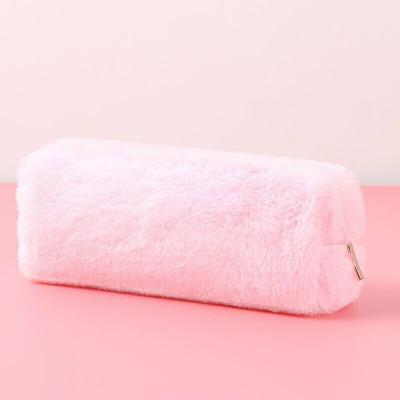 China Multifunctional Fluffy Color Pencil Case Makeup Pouch Coin Purse Storage Bag Stationery Container for Kids for sale