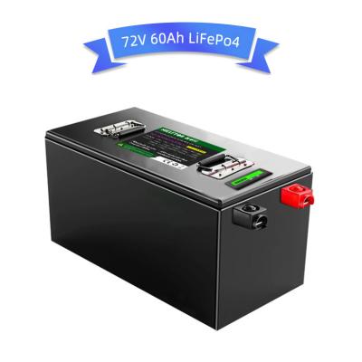 China 72V 60ah capacity lithium battery deep cycle 24v36v48v60v72v96v LiFePO4 lithium iron lithium ion battery pack customized 550*230*160 mm for sale