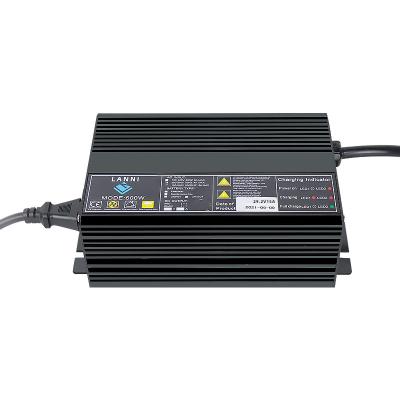 China Custom 29.2V 20A Lithium Battery Charger 24V LiFePO4 Lithium Iron Lithium Ion Battery Charger Specification Plug for sale