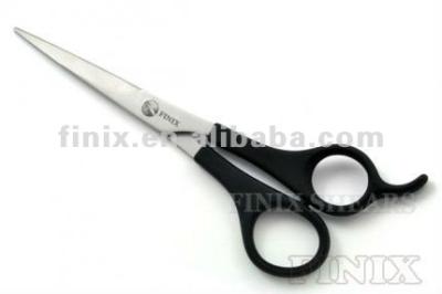 China Hairdressing Scissors German Style Nylon+Fiber Handle Black Plastic Hair Cutting Scissors for sale