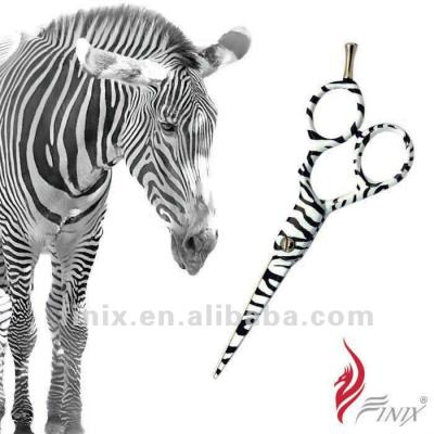 China Special Hairdressing Scissors Zebra Stripe Tattoo Hairdressing Scissors for sale