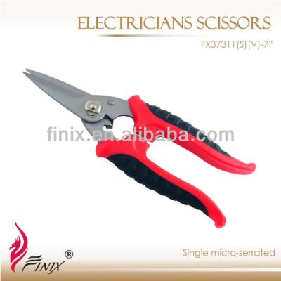 China Satin Finish Blade Wire Cutting Electricians Crimping Scissors for sale