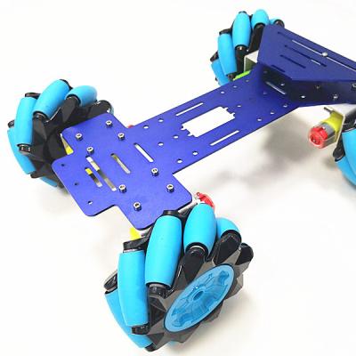 China Unfinished 4WD Load Capacity 10-15KG Mecanum Raspberry Pi 4 Smart Car Chassis Kit B Unfinished Robot Model Car With 60mm Omni Wheels for sale