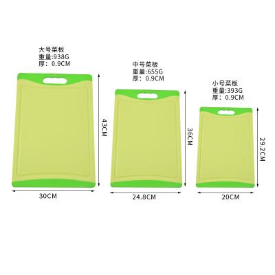 China Sustainable Kitchenware Set 3 Pcs Non Slip Custom Cutting Board Kit Rectangular Plastic Cutting Board for sale