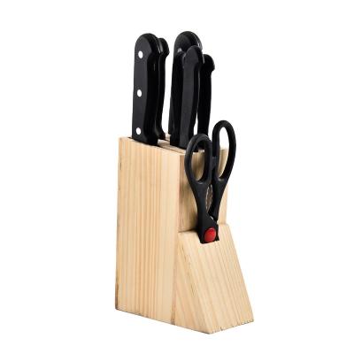 China 8 Pcs Chef Knife Set Wooden Stand Stainless Steel Viable Professional Kitchen Knife Set With Sharpener And Bone Scissors for sale