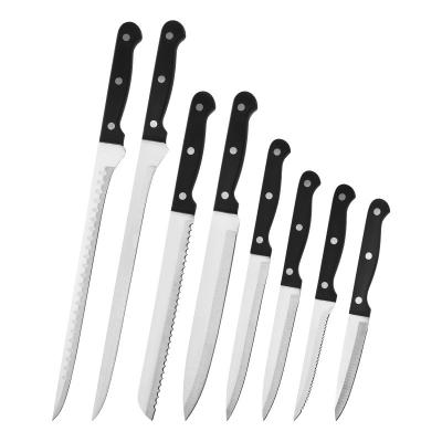 China Sustainable 8 Pieces Stainless Steel Kitchen Knife Set Bread Knife Fruit Meat Food Slicing Hash for sale