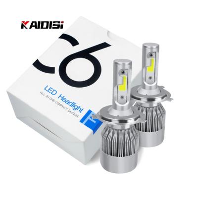 China Top Selling Auto Lighting System Aluminum 72W Led Bulb Car 7600lm C6 H3 h4 h11 9005 9006 Led Headlight For Universal Car for sale