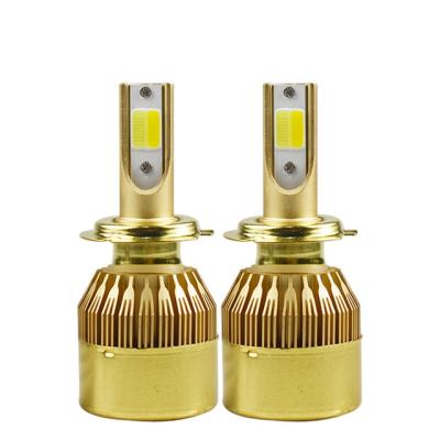 China Aluminum New Dual Color Temperature C6 Car LED Headlight Near High Beam High Brightness Light Color Changing Fog Bulb H7 H4 H for sale