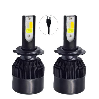 China Auto Lamp Factory Price 3 Color Led Car Headlight Strobe COB 55W 6000LM H1 H3 H4 H7 H8 9005 9005 9006 880 9012 Auto Headlamp For All Car for sale