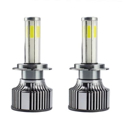 China Automobile Lamp 6 Sides H7 Car LED Headlight With LED COB Chips 60W 8000LM 6500K For H7 Led Light for sale