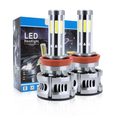 China New Automotive Led Headlight Car Led Headlight Bulb 6 Sides 60w 8000LM COB Chip N8 H11 H4 h7 Led Headlight For All Cars for sale