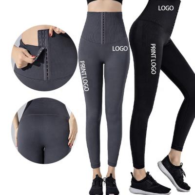 China 2021 Antibacterial Hot Women's Breathable Fitness Butt Lift crack! crack! snaps high waist trainer Corset Leggings waist yoga pants custom made for sale