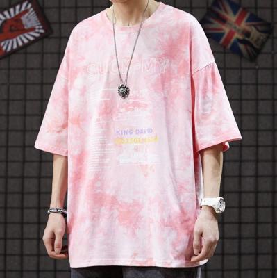 China Breathable OEM Customized Mens Short Sleeves Gradient T-Shirts O Neck Vintage Tie Dye Casual Plus Size T Shirts for sale