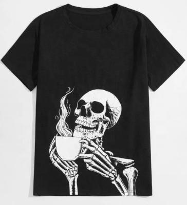 China Breathable OEM Customized Shorts Sleeves Casual O-Neck Vintage Skull Plus Size T Shirts For Men for sale