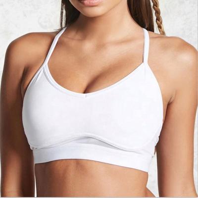 China Wholesale Custom Antibacterial Back Cross Bra White Gym Fitness Yoga Fitness Women Breathable Sports Bra for sale