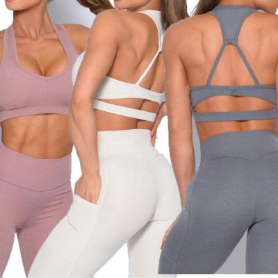 China Breathable Quick Dry Plus Size Gym Crop Tops Custom Compression Fitness Women Sports Yoga Bra With Logo for sale