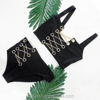 China OEM Anti-UV Brazilian Swimwear Manufacturer Wholesale Girls Dress Chain Bikini Customized for sale